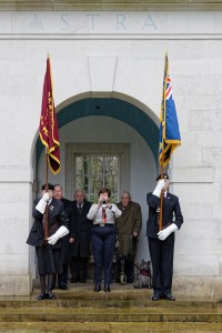 Mrs Ruth Moore sounding the Reveille