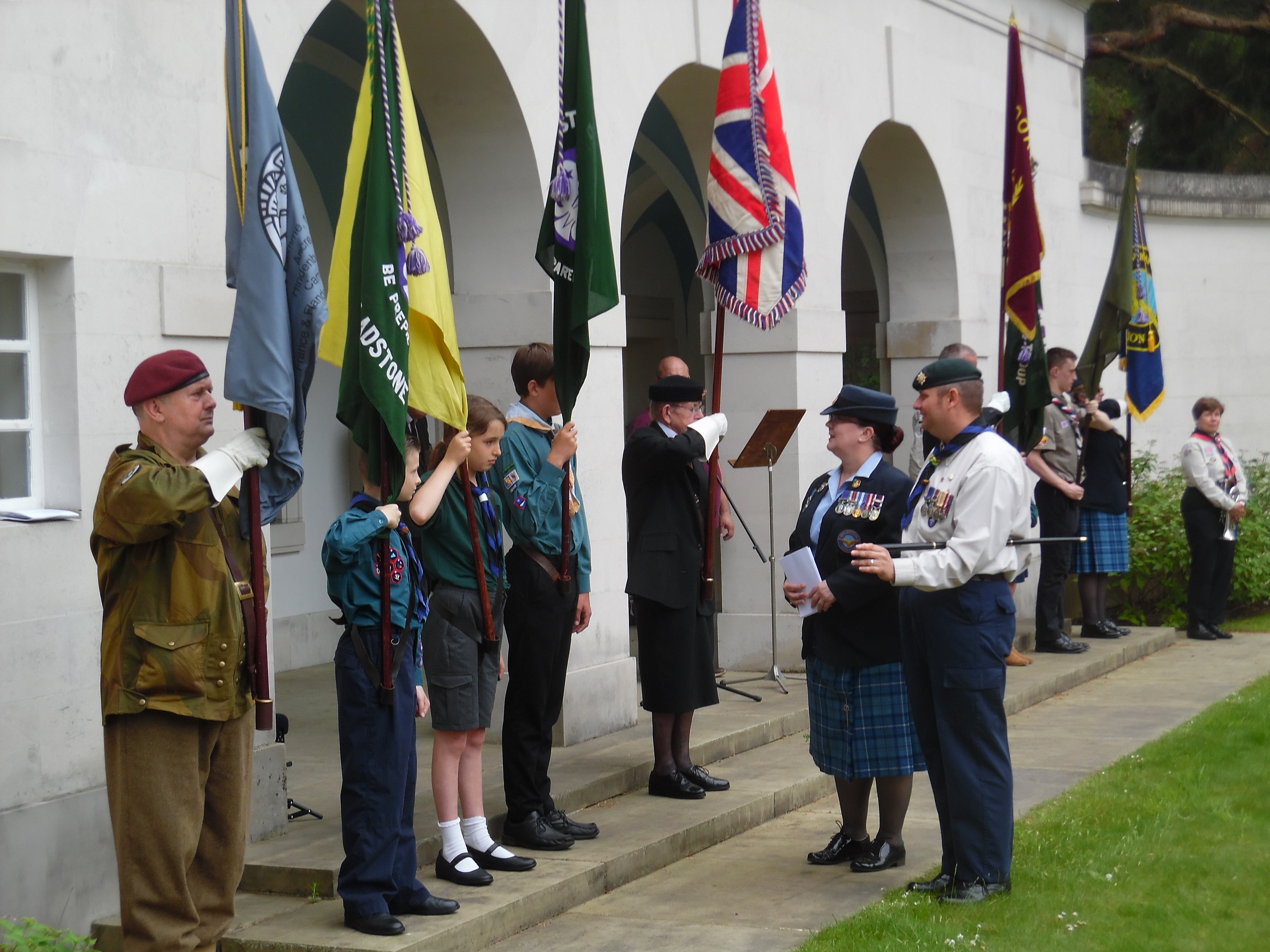 Tracey Watson inspecting the Standards