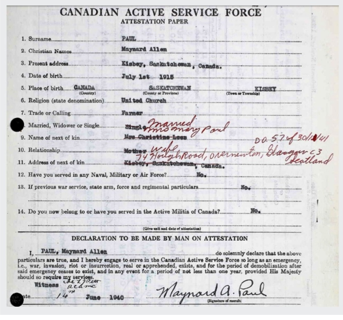 Private Maynard Allen Paul