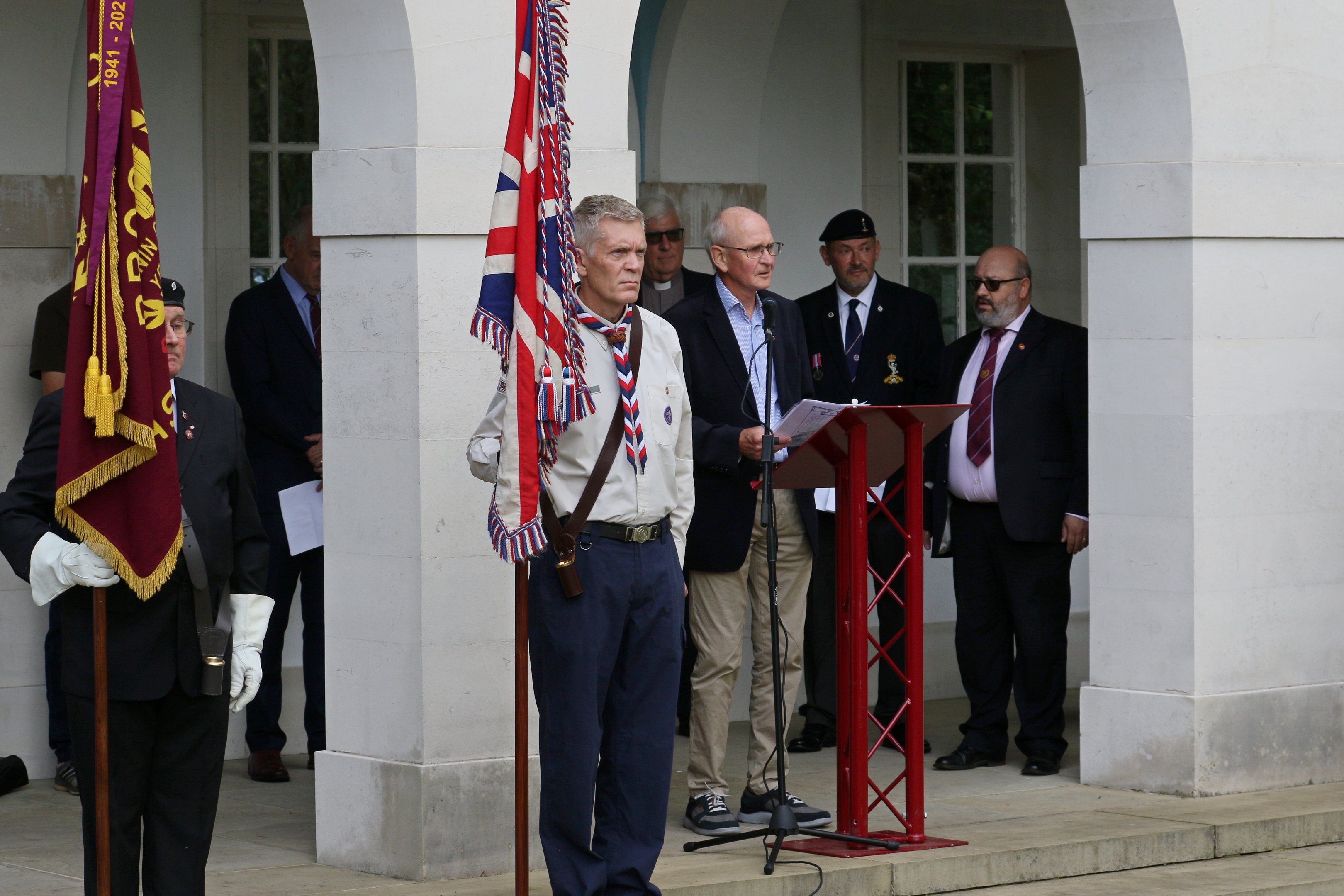 David Lasseter reading the biography of Private Holdway
