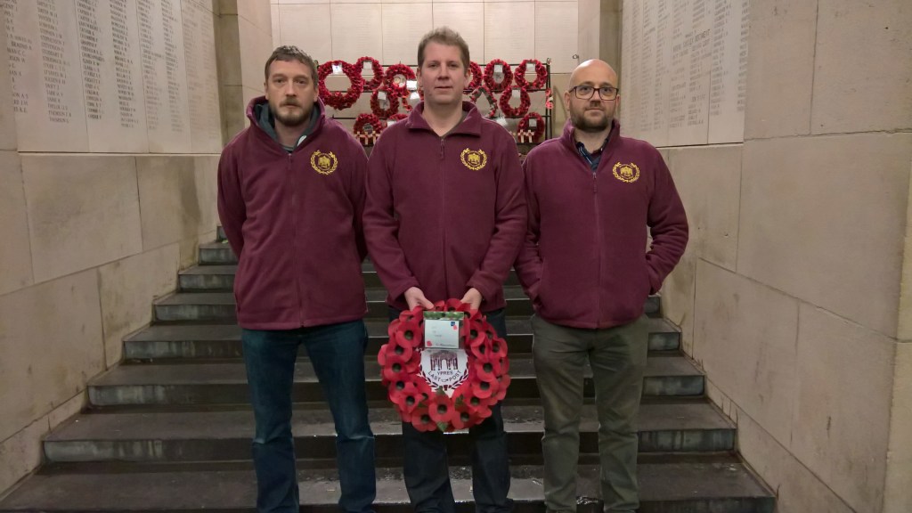 Stephen Wood about to lay a wreath at The Menin Gate in 2018